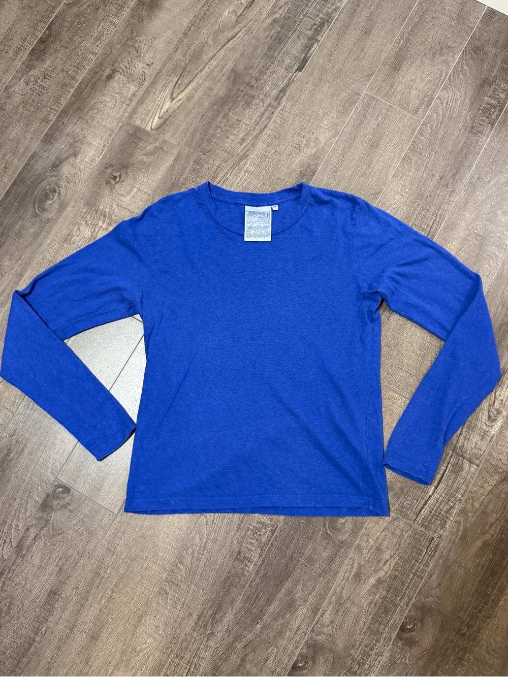 Jungmaven ENCANTO LONG SLEEVE TEE- small - electric blue
